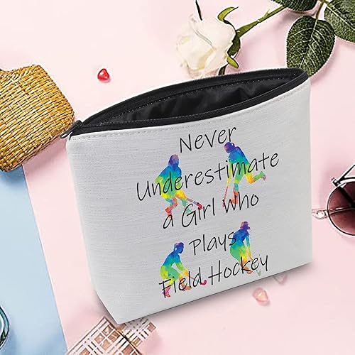 Miniatura 3 de MEIKIUP Regalos para jugadores de hockey, bolsas de maquillaje para hockey sobre hierba, bolsas de viaje para jugar hockey sobre hierba (bolsa de