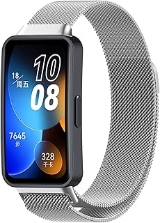 Dl3 Mobilak Replacement Band for Huawei Band 9 / Huawei Band 8 Replacement Strap Magnetic Metal Stainless Steel Replacement Strap for Men and Women Huawei Band 8/Band 9