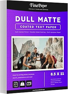 Dull 80lb Text Digital Low Gloss Paper, Double Sided C2S, Coated, Perfect for Color Laser Printing, Design Proposals, Flyers, Brochures | Matte Finish | 8.5" x 11" | 100 Sheets