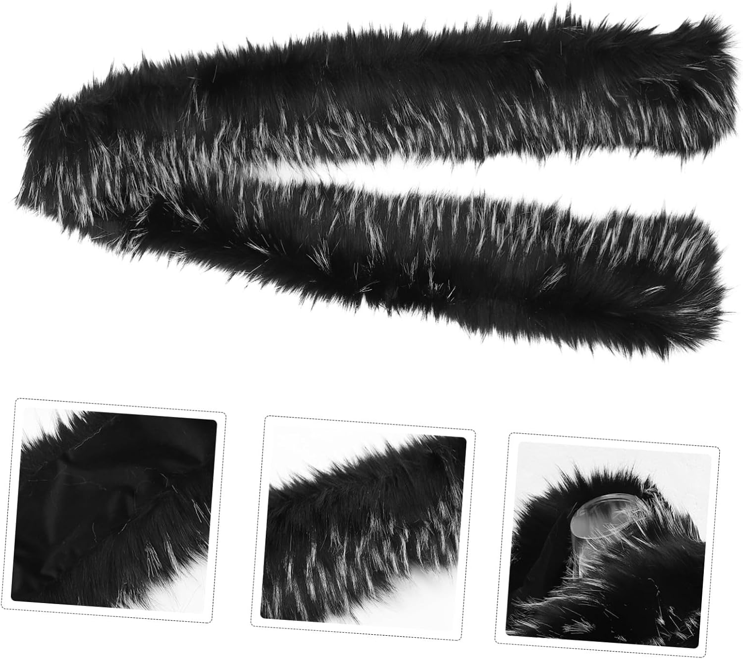 VANZACK Winter Faux Fur Shawl Collar Long Scarf Shawl for Women Soft Thick Warm Winter Stole Wrap Black and White Patterned Wrap
