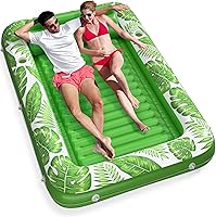 Vista 24 de Jasonwell Flotador de piscina inflable 4 en 1 para bronceado - Flotador de balsa para tomar el sol, juguetes, colchoneta para cama de bronceado