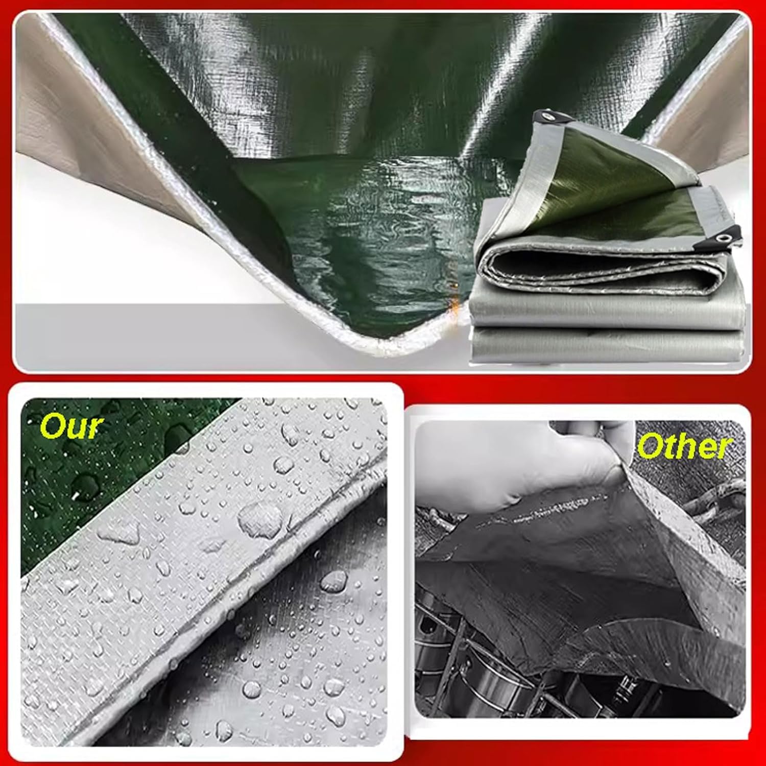 Housse de protection multi-usage, bâche épaisse et résistante pour extérieur, terrasse, auvent, tente, camping