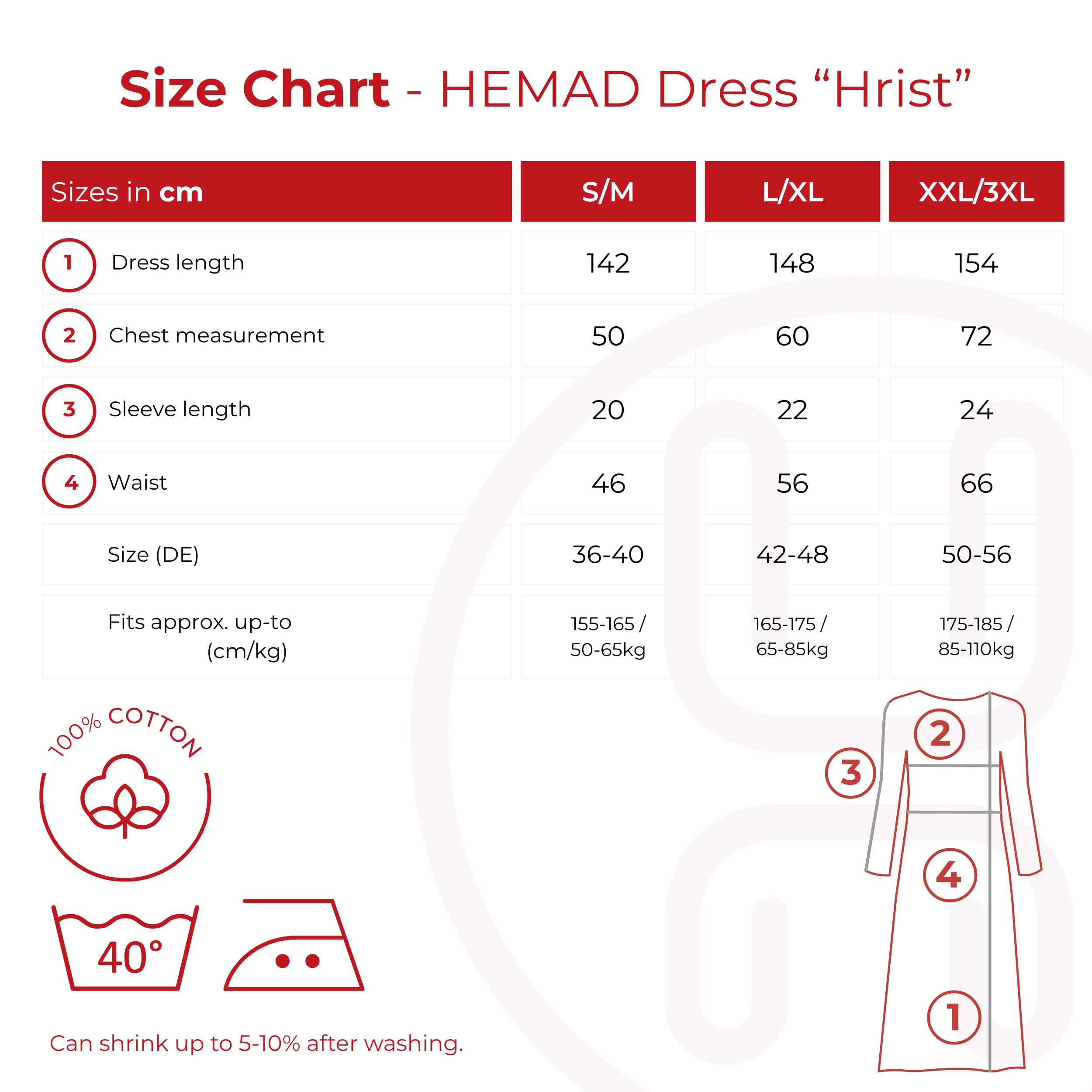 Mittelalter Kleid Hrist aus Baumwolle Hanffarben, Blau, Rot, Hellgrün, Beige S/M,L/XL,XXL/XXXL Gewandung LARP