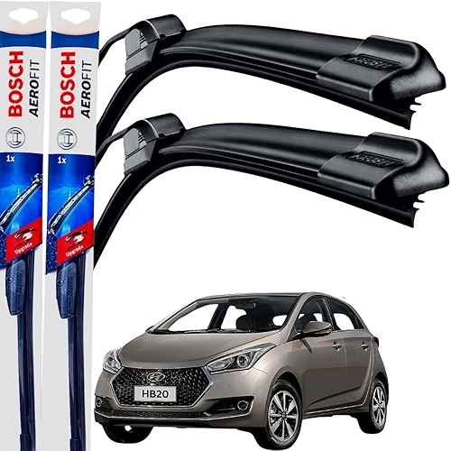 Par Palheta Limpador Parabrisa Dianteiro Silicone Bosch Paleta Hyundai HB20 2013 á→ 2019