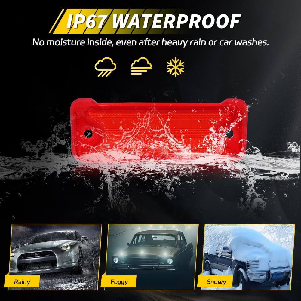 Rear Bumper Reflector Compatible with 1969 1970 1971 1972 Chevy El Camino, [DOT Certified] [IP67 Waterproof] Rear Bumper Reflector Cover [No Bulbs], 2 PCS, Red Lens