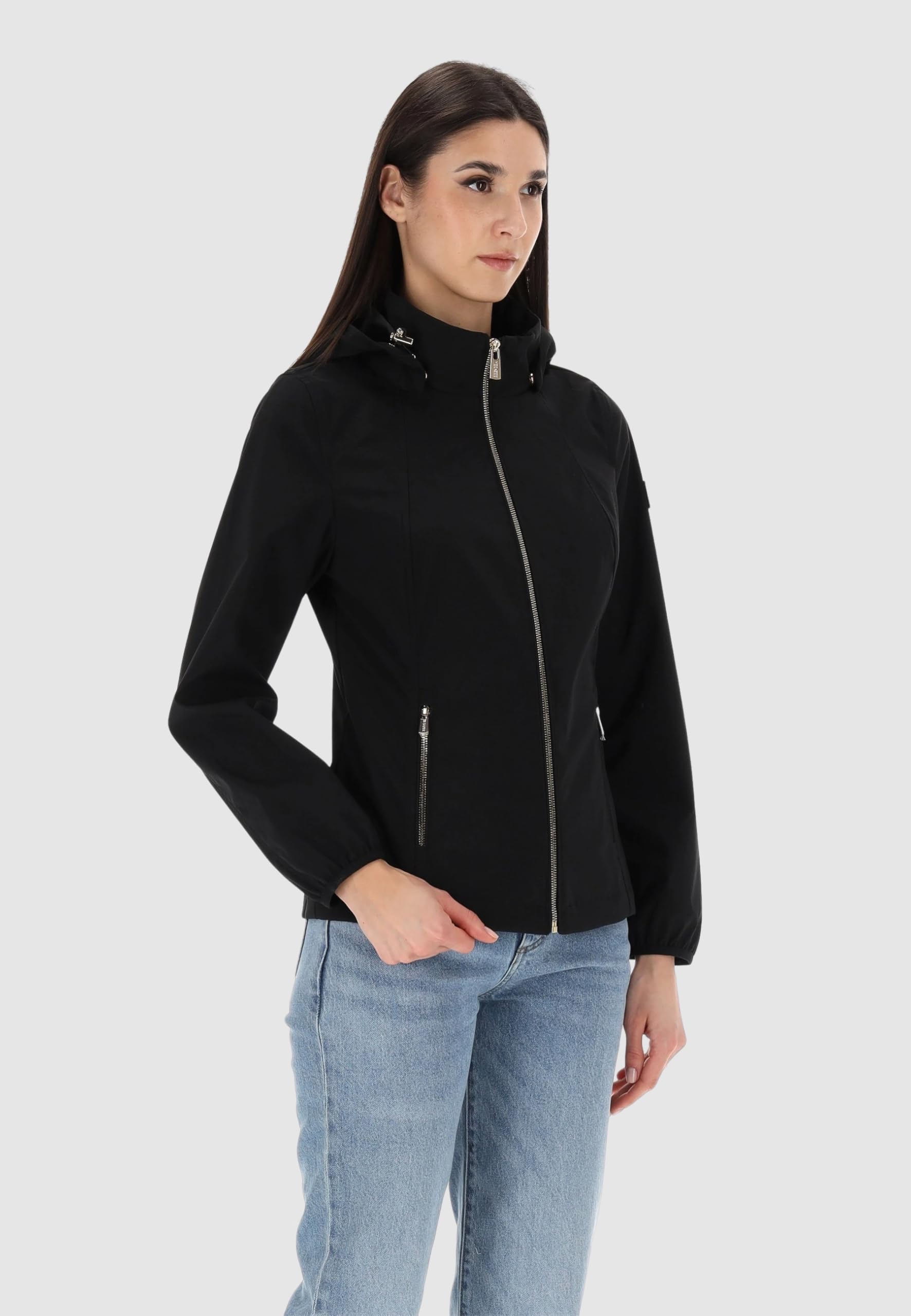 Yes Zee GIUBBINO GIACCA GIUBBOTTO SOFTSHELL DONNA CAPPUCCIO AMOVIBILE J421/M400
