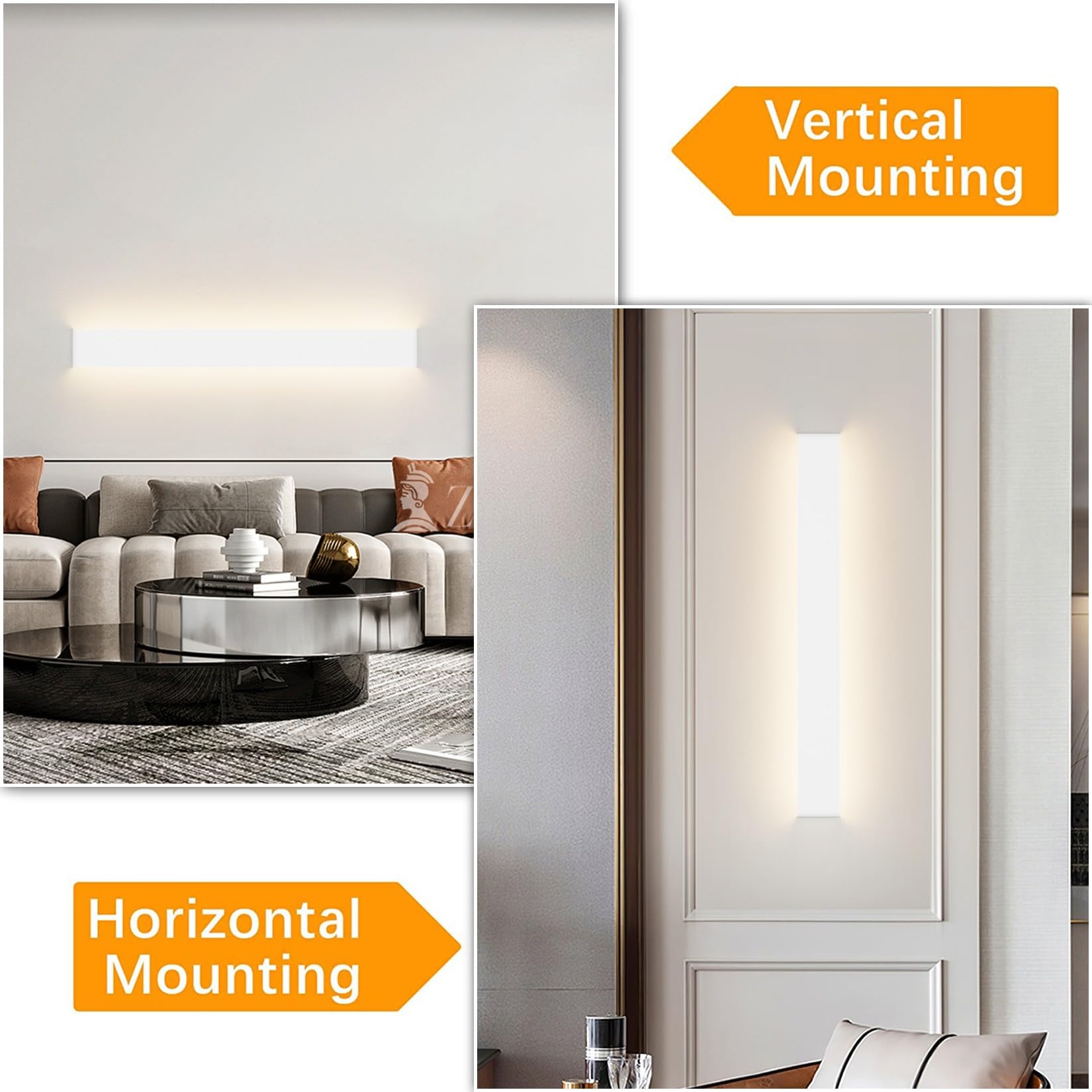 Klighten Applique da Parete Interno Moderno LED 83CM Lampada da Parete 30W Bianco Caldo 3000K Lampada da Muro per Camera da Letto Soggiorno Corridoio Scale (Bianco)