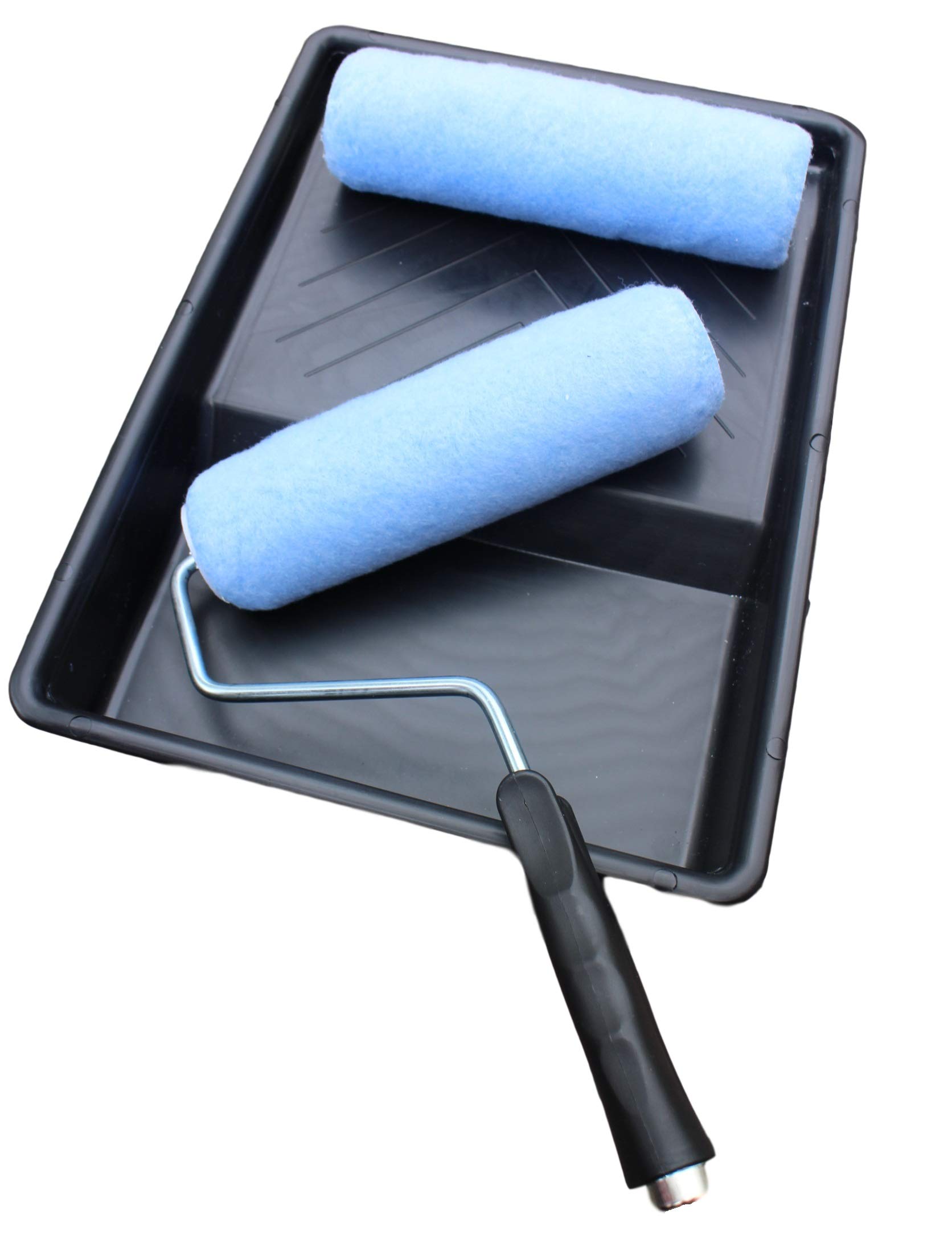 Professional DIY 9 inch Paint Roller Set with Handle Black Plastic Tray