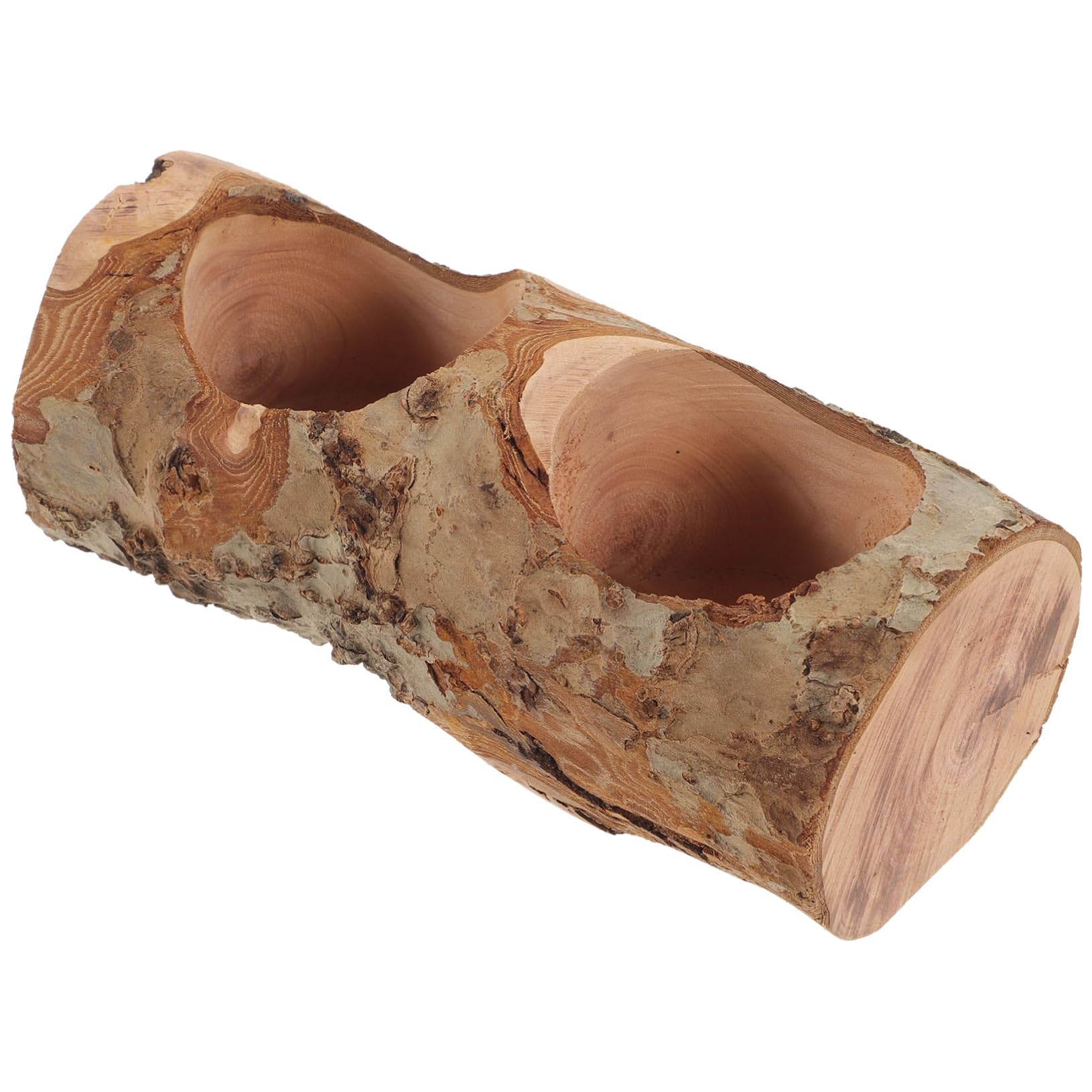 HEMOTON Guinea Pig Feeder Wooden Bowl Hamster Food Bowl for Small Animals Tip- Easy to Clean for Daily Feeding