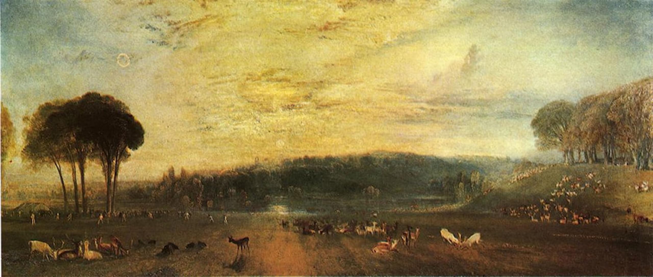 ARTXLXXBN Famous Painting Canvas Artwork Graffiti Print the Lake Petworth: Sunset by Mallord William Turner Portrait Canvas Image for Home Decor 60x90cm