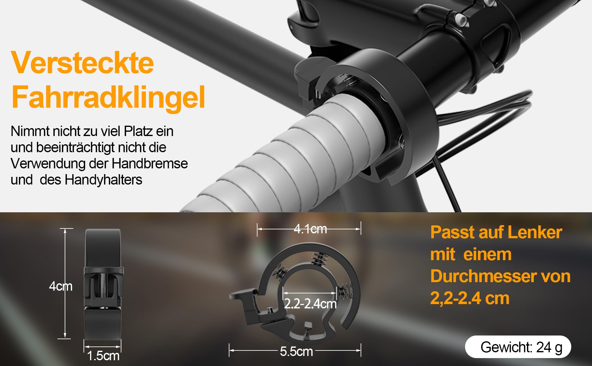 Fahrradklingel Mountainbike, Fahrrad Klingel Glocke Fahrradglocke, MTB Mini Fahrradlenkring Fahrradhupe Laut Hell