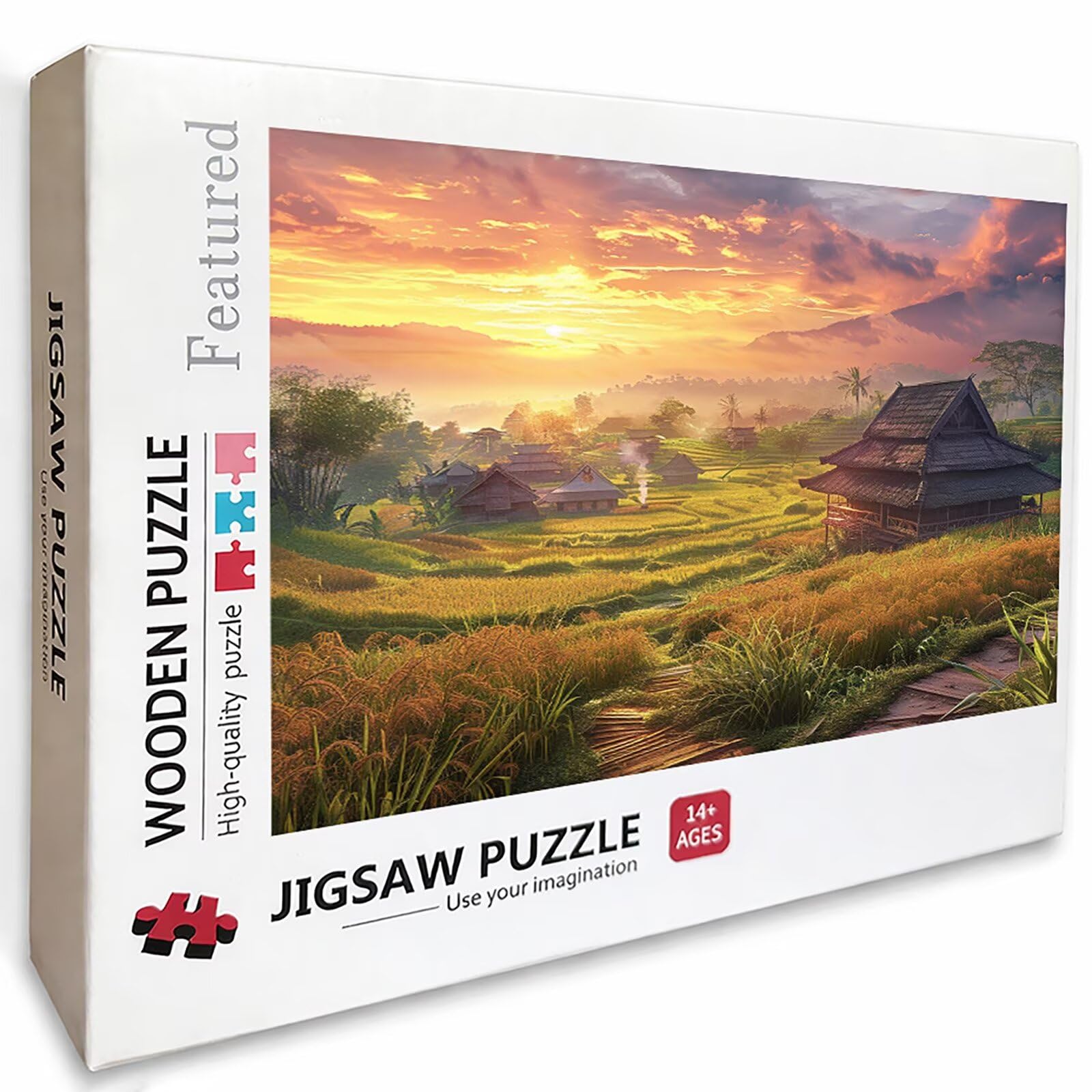 Maison Puzzle 2000 pièces Adultes, Puzzle Bois 99x70cm, Adultes Jeu éducatif Défi énigme avec Une Boîte d'emballage Exquise, Jeu Relaxant Détente Collection, Cadeau Fille, Decoration, (Champ) 9-8999