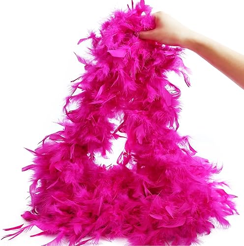 Miniatura 4 de FeelfunFeather Boa de plumas de pavo de 2 yardas para manualidades, boda, fiesta, baile, Halloween, Navidad, disfraz para decoración del hogar