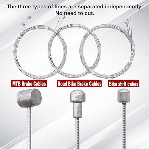 Miniatura 3 de weideer Bike Brake Cable Housing and Shift Derailleur Cable Housing Universal Bike Cable Kit Bicycle Brake Cable & Shift Cable for Bicycle Mountain