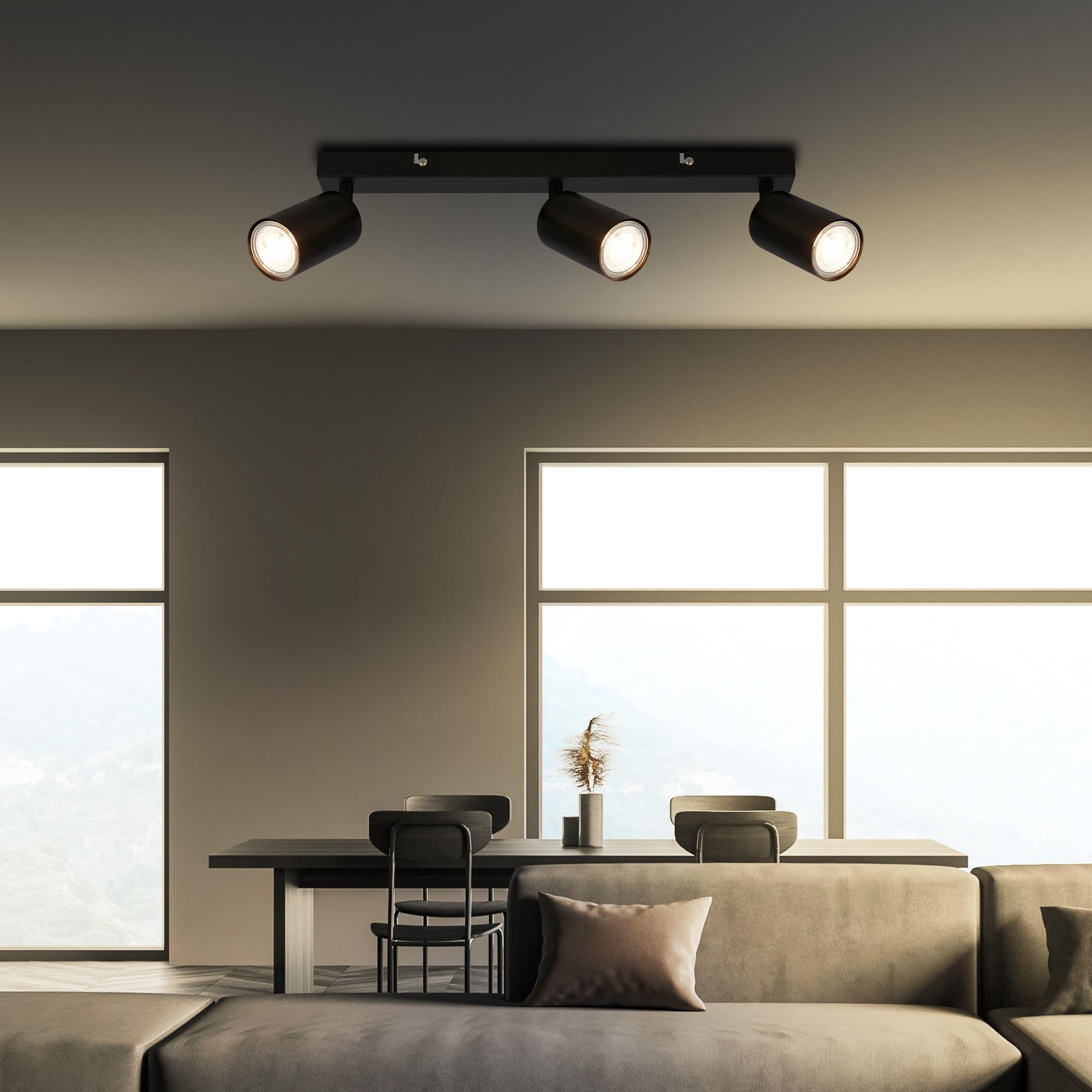 BRILONER, LED Ceiling Spotbar, 3 x GU10 max 9W, Adjustable Ceiling Spot Lights, Living Room, Kitchen Lights - Image 2