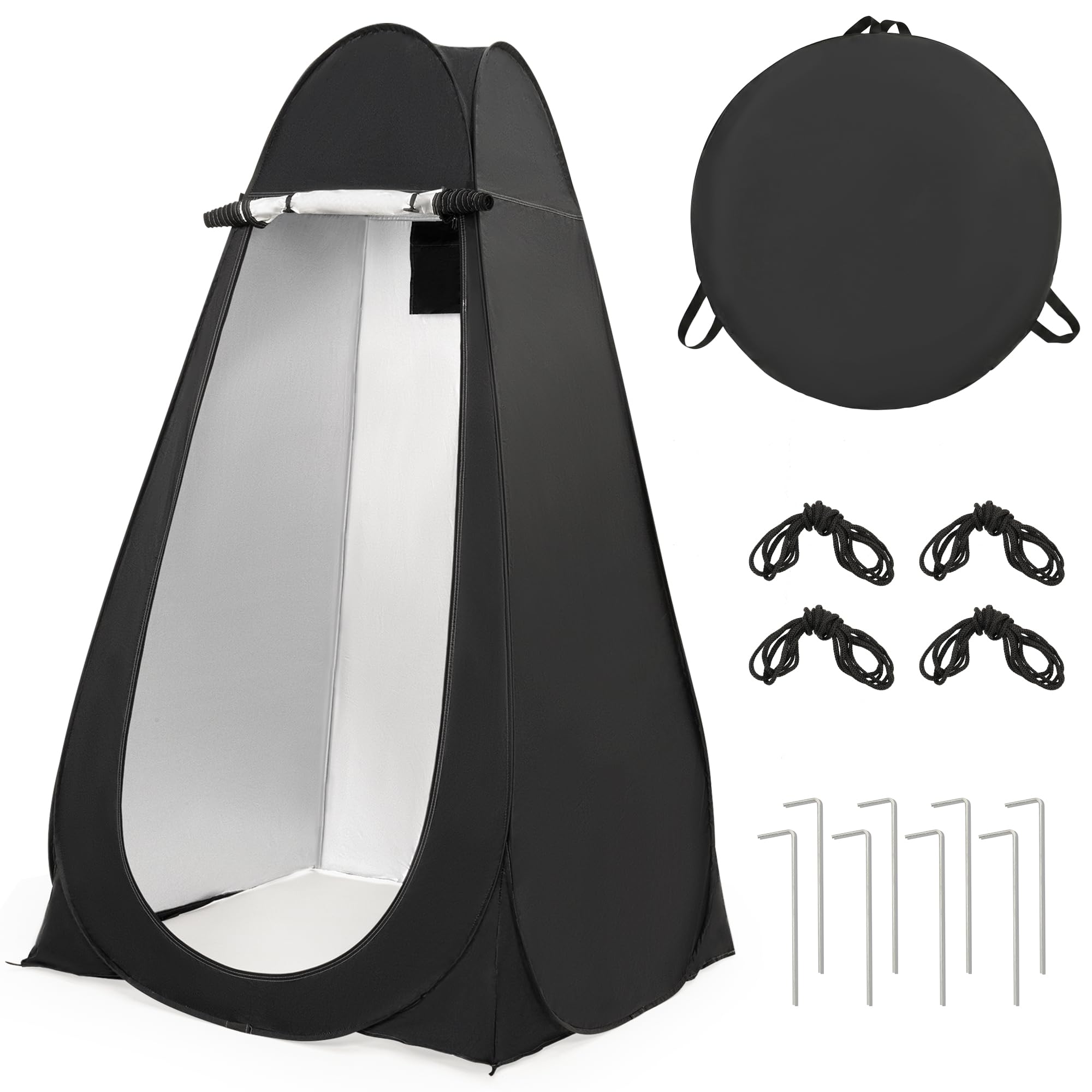 ROPODA Pop-Up Duschzelt Camping, tragbares Toilettenzelt aus 210T-Polyester mit Tragetasche, UV-Schutz, Wasserabweisend, Umkleidezelt für Strand, Picknick, Angeln, Wandern