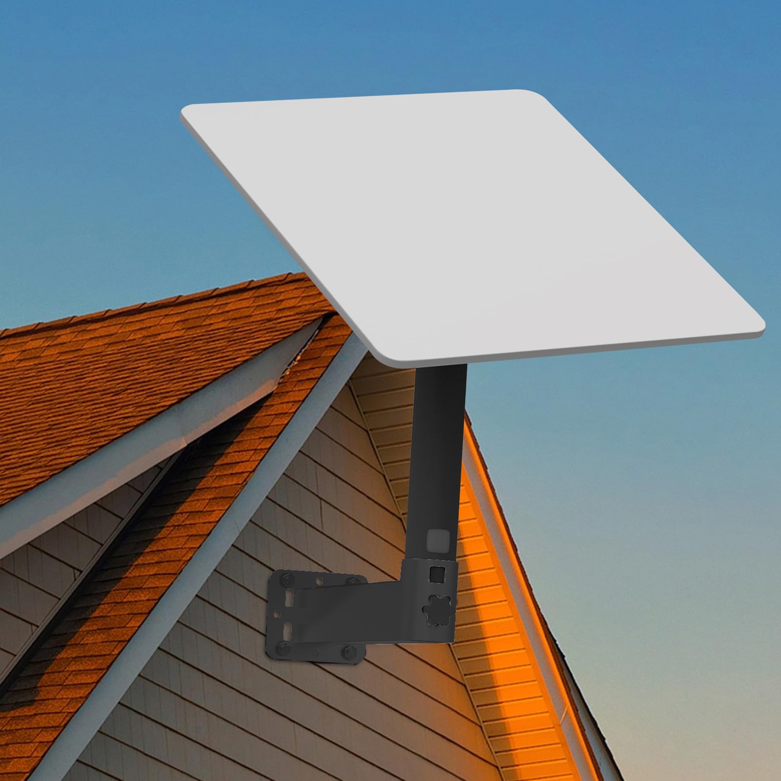 Support Mural Satellite, Fixation Antenne Satellite en Alliage d'Aluminium Robuste, Kit Montage Antenne pour V2 Internet, Poteau Stable pour Extérieur