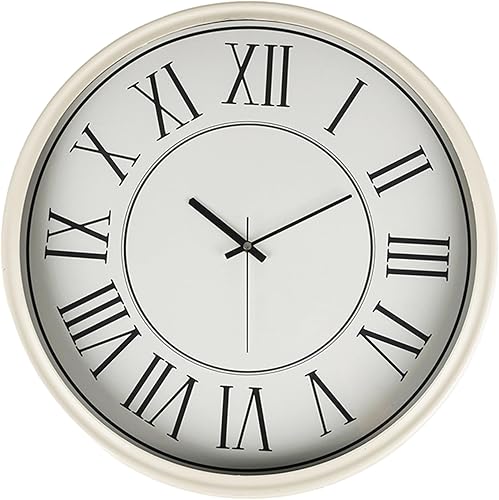 Miniatura 124 de Reloj de pared de metal de 20 pulgadas, redondo, silencioso, moderno, analógico, grande, funciona con pilas, reloj de pared para sala de estar, Negro