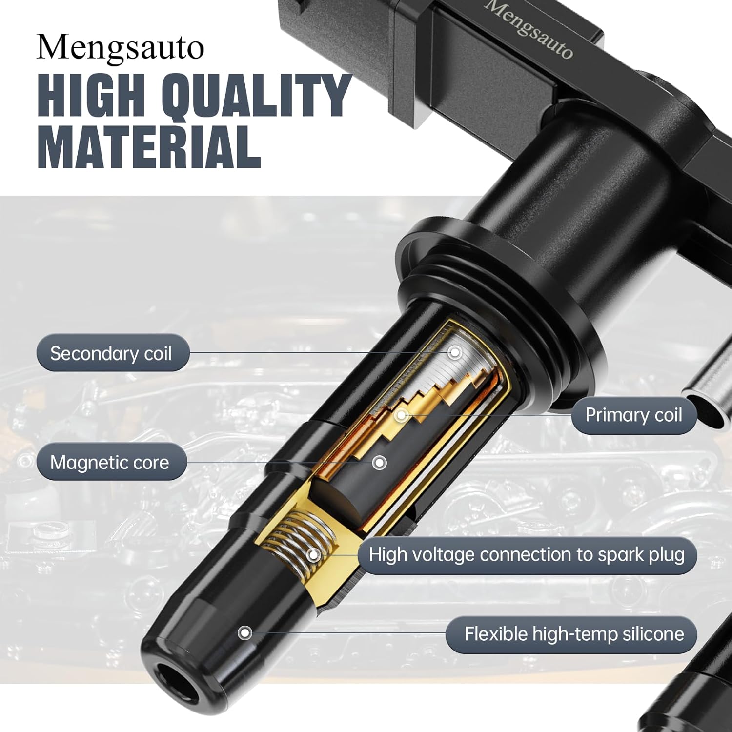 Ignition Coil Pack without Module Compatible with Chevy Cruze Sonic Aveo Aveo5 Pontiac G3 Wave 1.6L 1.8L L4 2009 2010 2011 2012 2013 Automotive Replacement Ignition Coils 1208021，10458316