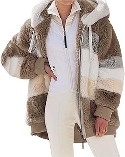 Teddy Fleece Jacket Women's Fleece Jacket Girls Long Warm Comfy Winter Faux Wool Winter Coat Warm Teddy Coat Oversize Lightweight Hooded Jacket Plush Jacket Outfit Hooded Plush Coat