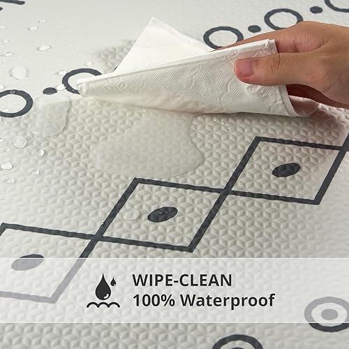 Miniatura 6 de PIGLOG Tapete de juego para bebés, azulejos de espuma entrelazados, tapete de juego de espuma de 72 x 48 pulgadas, suave, no tóxico, tapete de