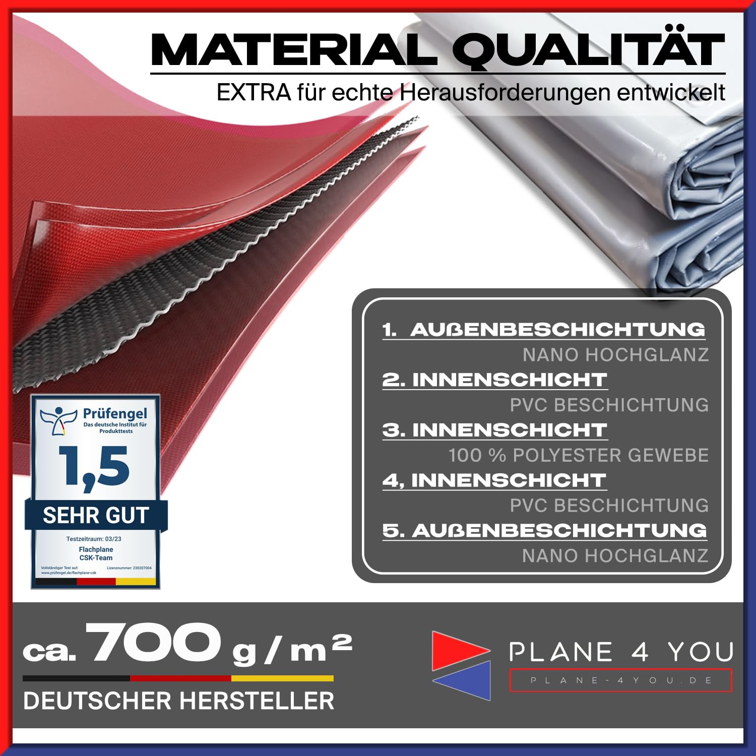 Anhängerplane für Saris Anhänger, Nach Maß | Hochwertige, Wasserdichte PVC Abdeckplane, Personalisiert