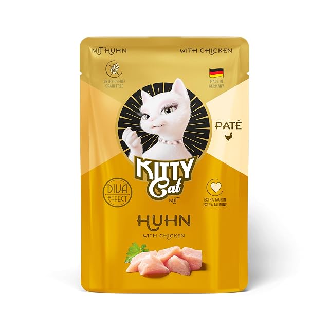 KITTY Cat Paté Pollo, 6 x 85 g, Comida húmeda para Gatos, sin Cereales, con taurina