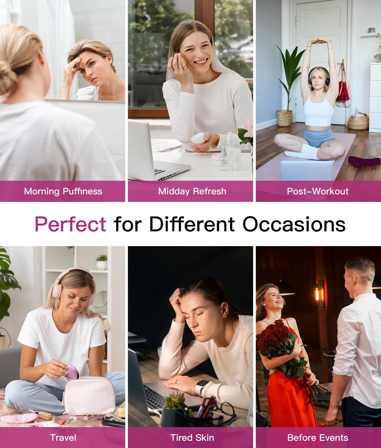 Microcurrent Facial Device, Face Sculpting Tool for Instant Lift & Contour, 6-Point Skin Tightener for Eye Puffiness, Forehead Lines & Jawline, Anti-Aging Face Massager Kit - Image 5