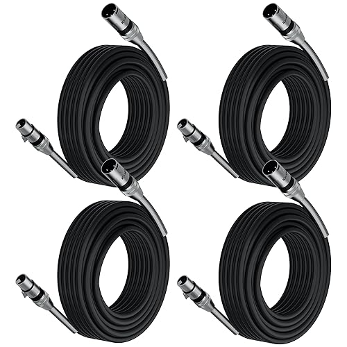 Paquete de 4 cables de iluminación de escenario DMX a DMX de 10 pies, 110 ohmios de impedancia DMX macho a hembra (compatible con XLR), cable de disponible en Yaxa Venezuela