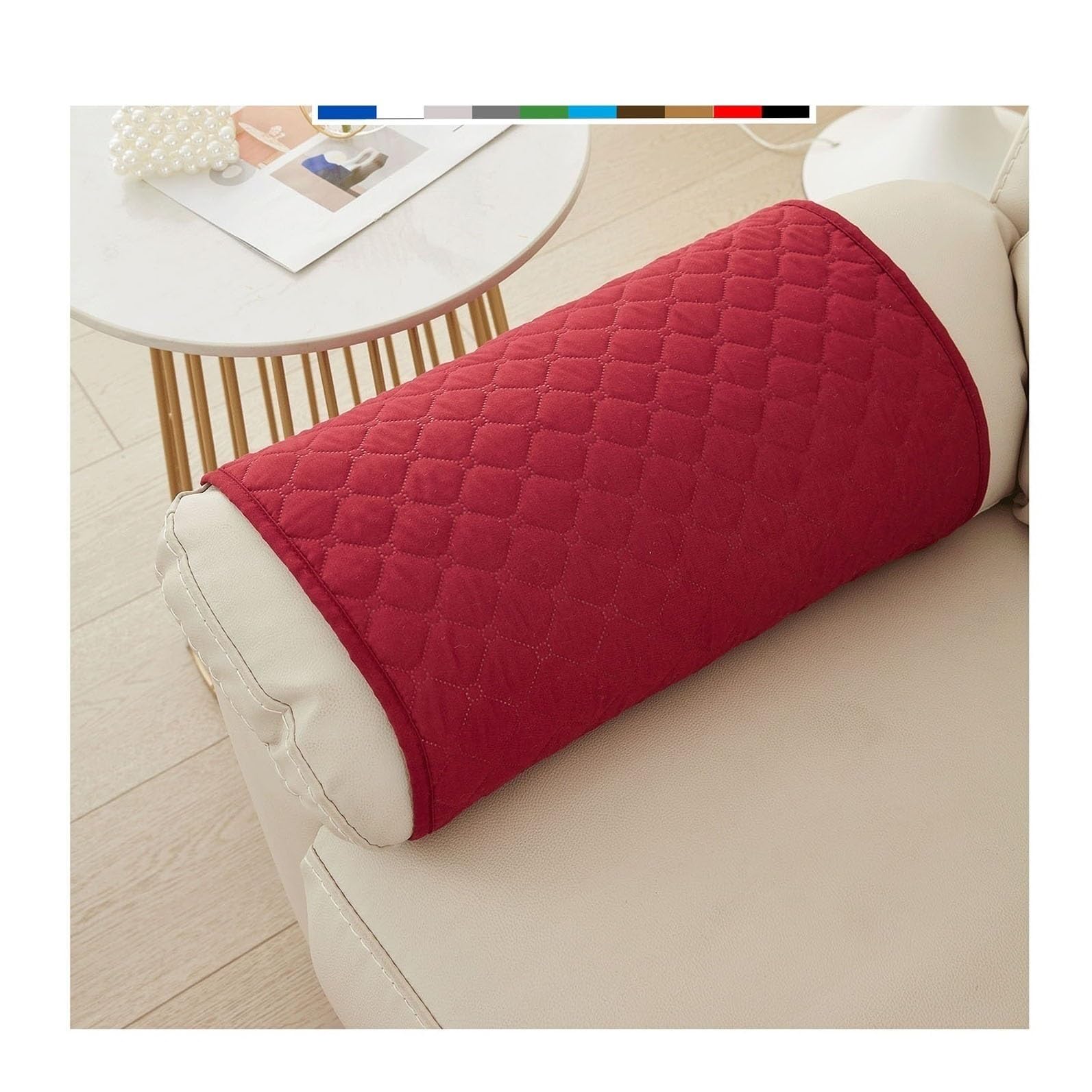 Iliemao Red Sofa Armrest Cover Headrest Cover Recliner Chair Arm Cover Sofa Headrest Slipcovers Nonslip Waterproof Armchair Cover For Recliner Leather Sofa Couch Protector Modern ( Color : Size : No Pockets