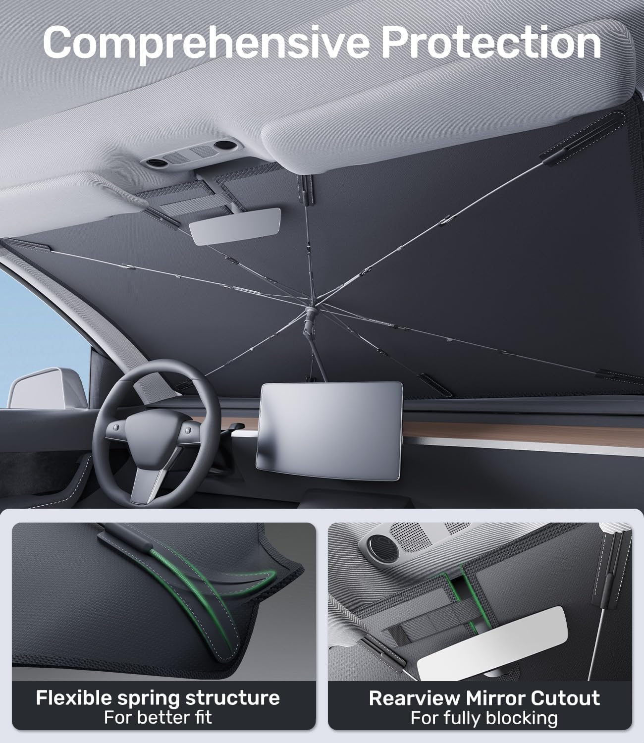 Automotive Windshield Sunshade for Mazda MX-5 Miata NB 1998 1999 2000 2001 2002 2003 2004 2005, Car Windshield Sun Shade Umbrella, Auto Sun Visor, Vehicle Front Window Shade,XL-B