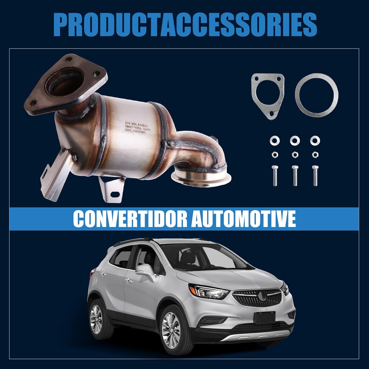 Catalytic Converter Compatible with 2011-2016 Cruze 1.4L, 2012-2020 Sonic 1.4L, 2013-2021 Encore 1.4L, 674-854, 674854, 13265369, 19420225, 25196720, 55578984, Manifold Catalytic Converter