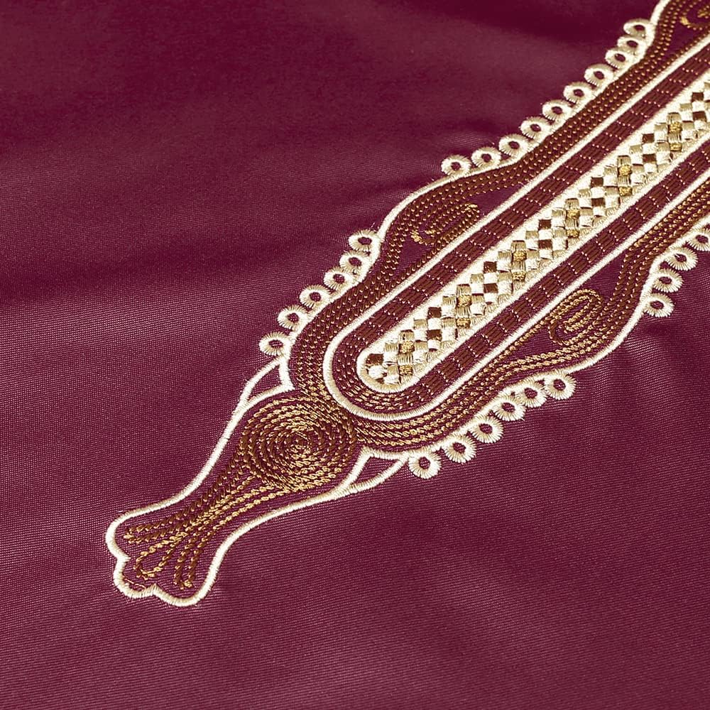 HD Men's African Clothes Embroidery Tunic Shirt and Pant Suit Two Pieces Dashiki Outfit Short Sleeves - Image 3