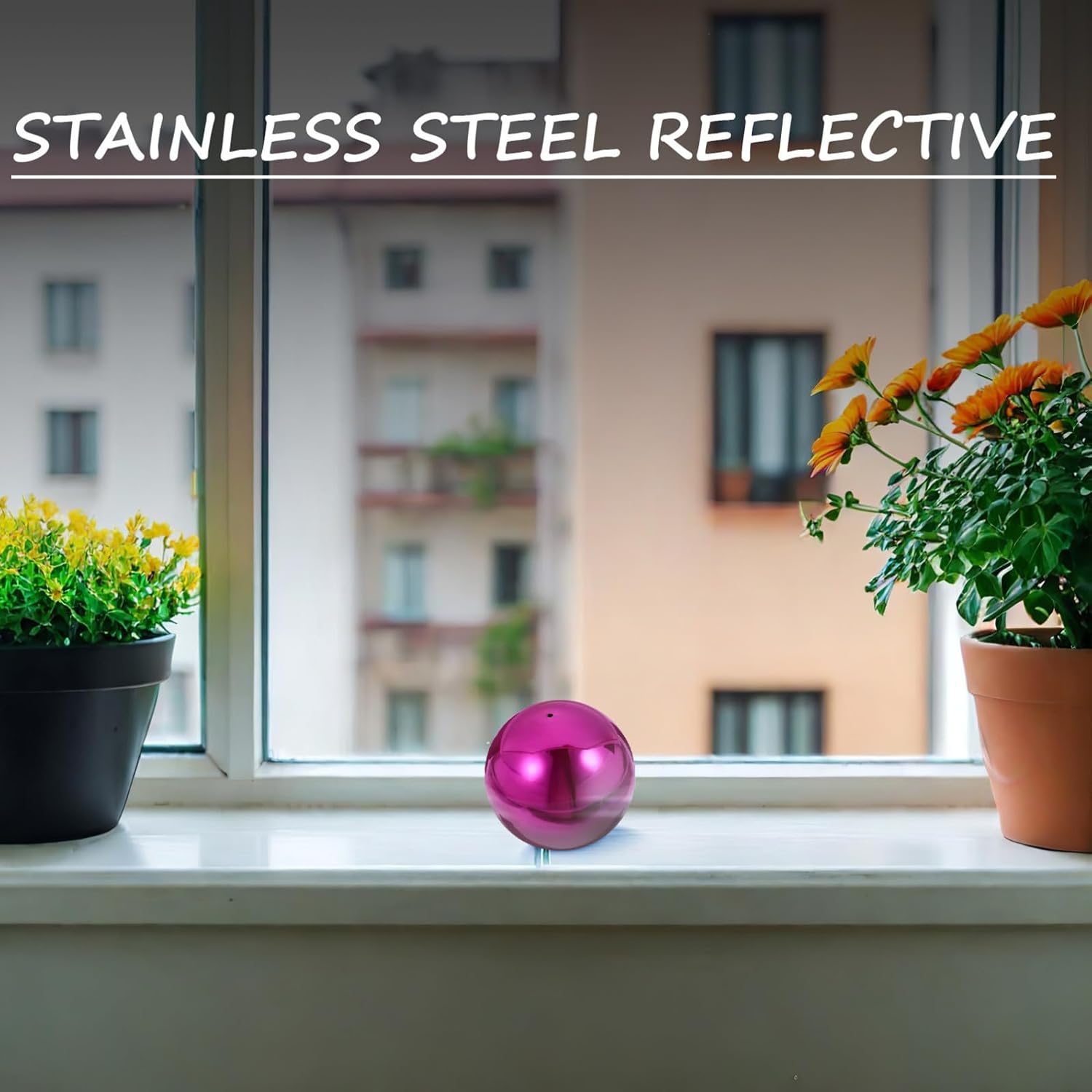 ibasenice 4.72 Inch Mirror Reflective Gazing Ball Stainless Steel Sphere Garden Decor Outdoor Patio Lawn Reflection Globe
