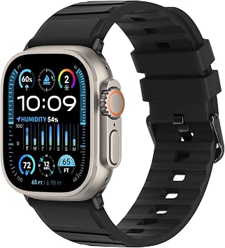 Tasikar Bands Compatible with Apple Watch Band 49mm 46mm 45mm 44mm 42mm Men Women Soft Silicone Breathable Replacement Bands for iWatch Ultra 3 2 1 SE Series 11 10 9 8 7 6 5 4 3 2 1,Black