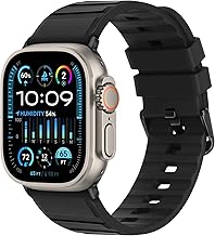 Tasikar Correa compatible con Apple Watch 49mm 46mm 45mm 44mm 42mm Correa de Transpirable de Silicona para Hombres y Mujeres para iWatch Ultra 3 2 1 SE serie 11 10 9 8 7 6 5 4 3 1, Negro