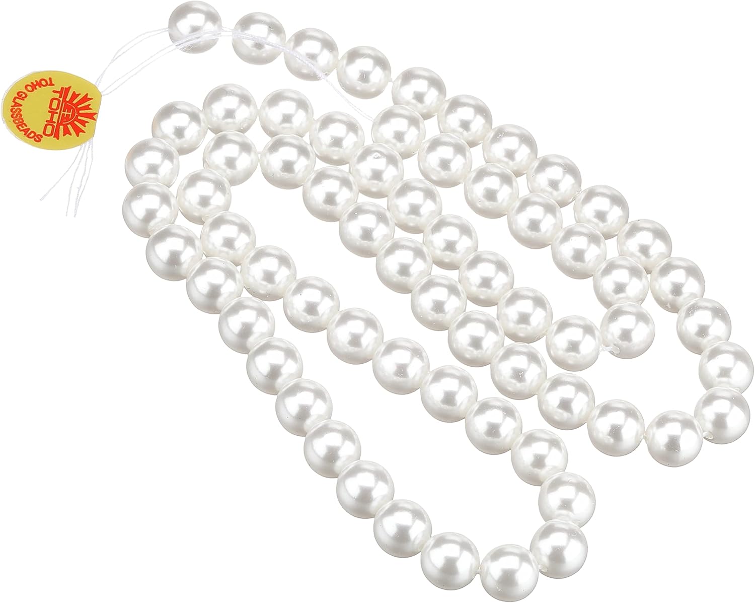 TOHO No. 200 Round Pearl, Outer Diameter Approx. 0.3 inches (8 mm), White, Approx. 65 Pieces