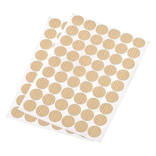 Miniatura 6 de uxcell Adhesivos de cubierta de agujero de tornillo, 0.827 in de diámetro, PVC autoadhesivas, tapas para muebles de madera, gabinete, estantería,