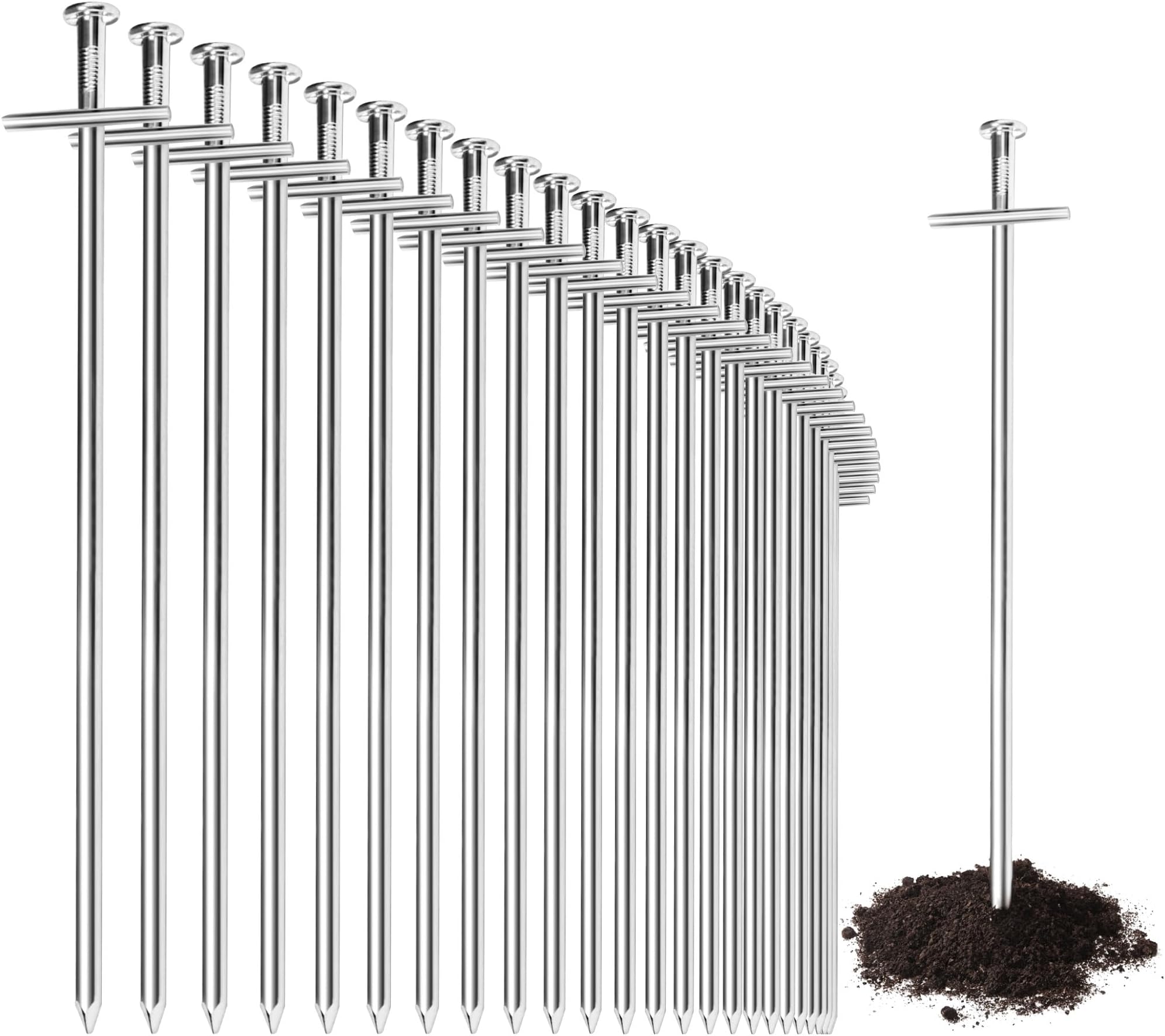 QWORK® Lot de 8 Sardine pour Tente, piquets de Camping, 20 cm de Long