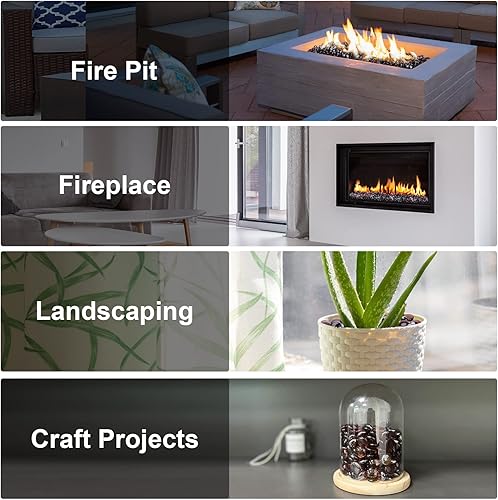 Miniatura 5 de Stanbroil Cuentas de vidrio de fuego de 10 libras, gotas de vidrio de fuego de 12 pulgada para chimenea  Juegos de troncos de gas  Paisajismo