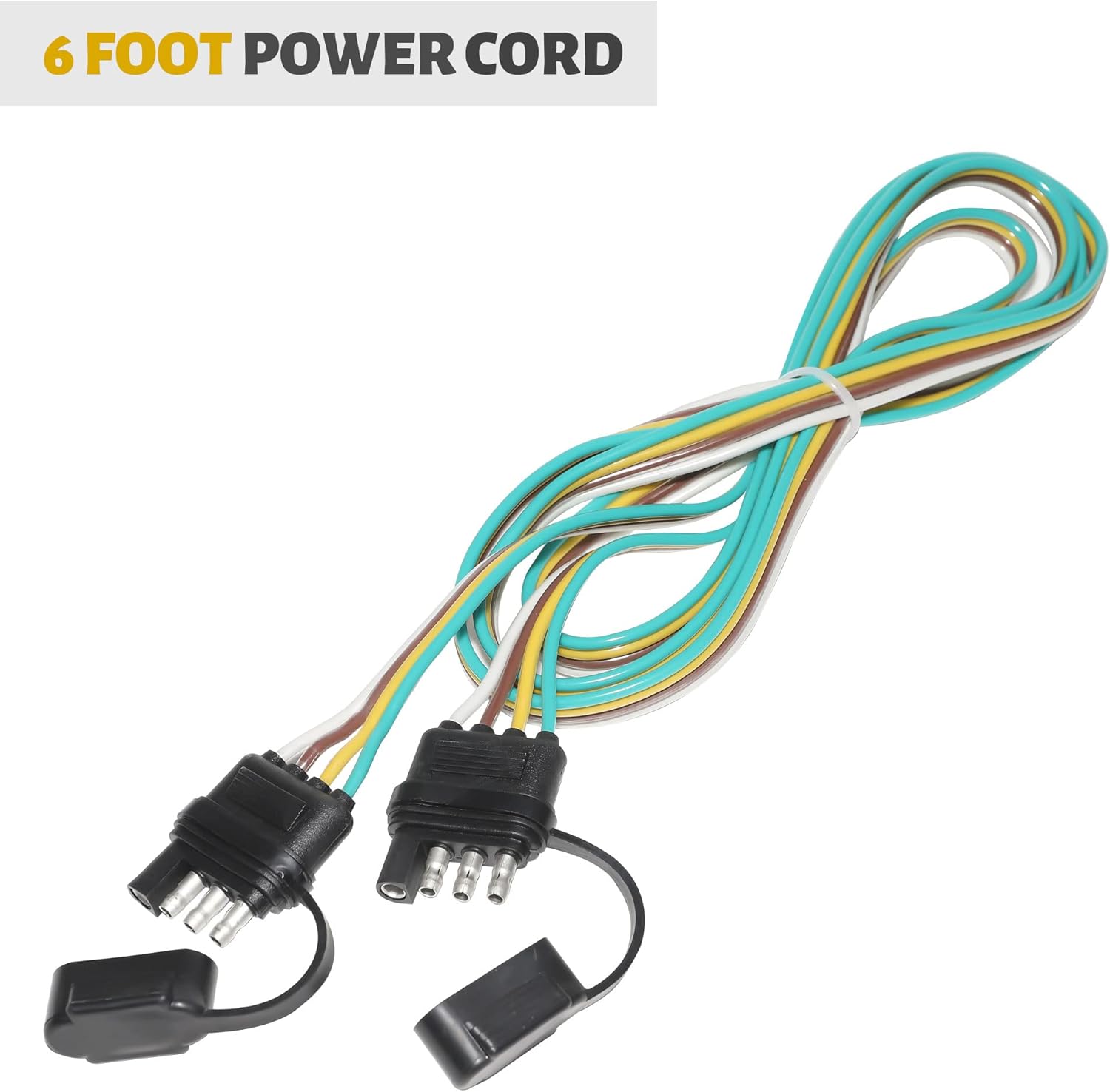 Oyviny Universal Hy-Power Diode Wiring Kit Motorhome RV Towed Vehicle Wiring Diode Kit, 4 Pin Flat Trailer Extension Wire Connects RV to Towed Lighting 4 Diodes Taillight Wiring System