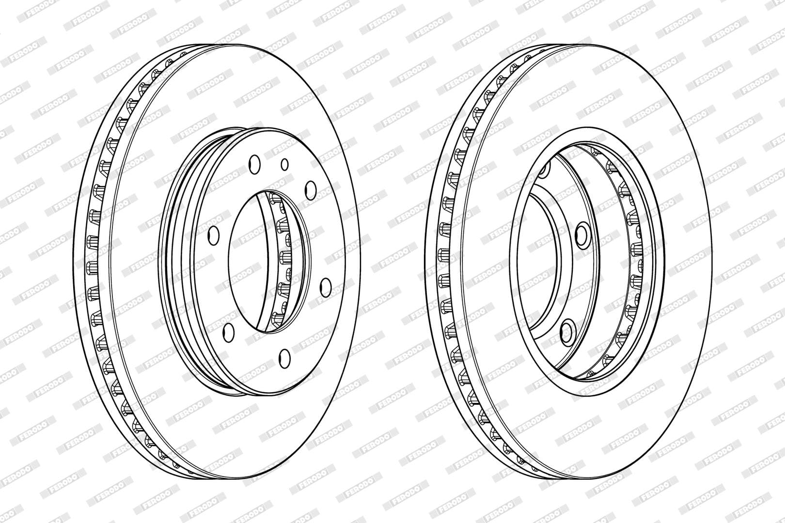 FERODO Brake Disc | DDF2462C-1 | Front | for FORD:RANGER 11> | OE-Matching Quality | Smooth & Quiet Braking