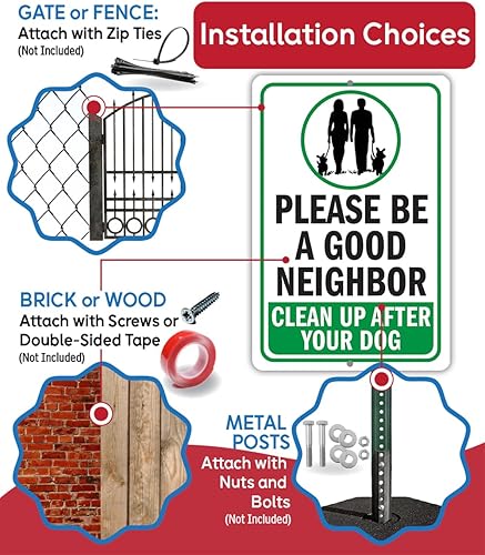 Miniatura 9 de Metal Sign-Please Be a Good Neighbor - For Yard Pick up Poop Signs Clean After Your Dog Sign - Use IndoorOutdoor - Compliance Front Yard, Back Yard,