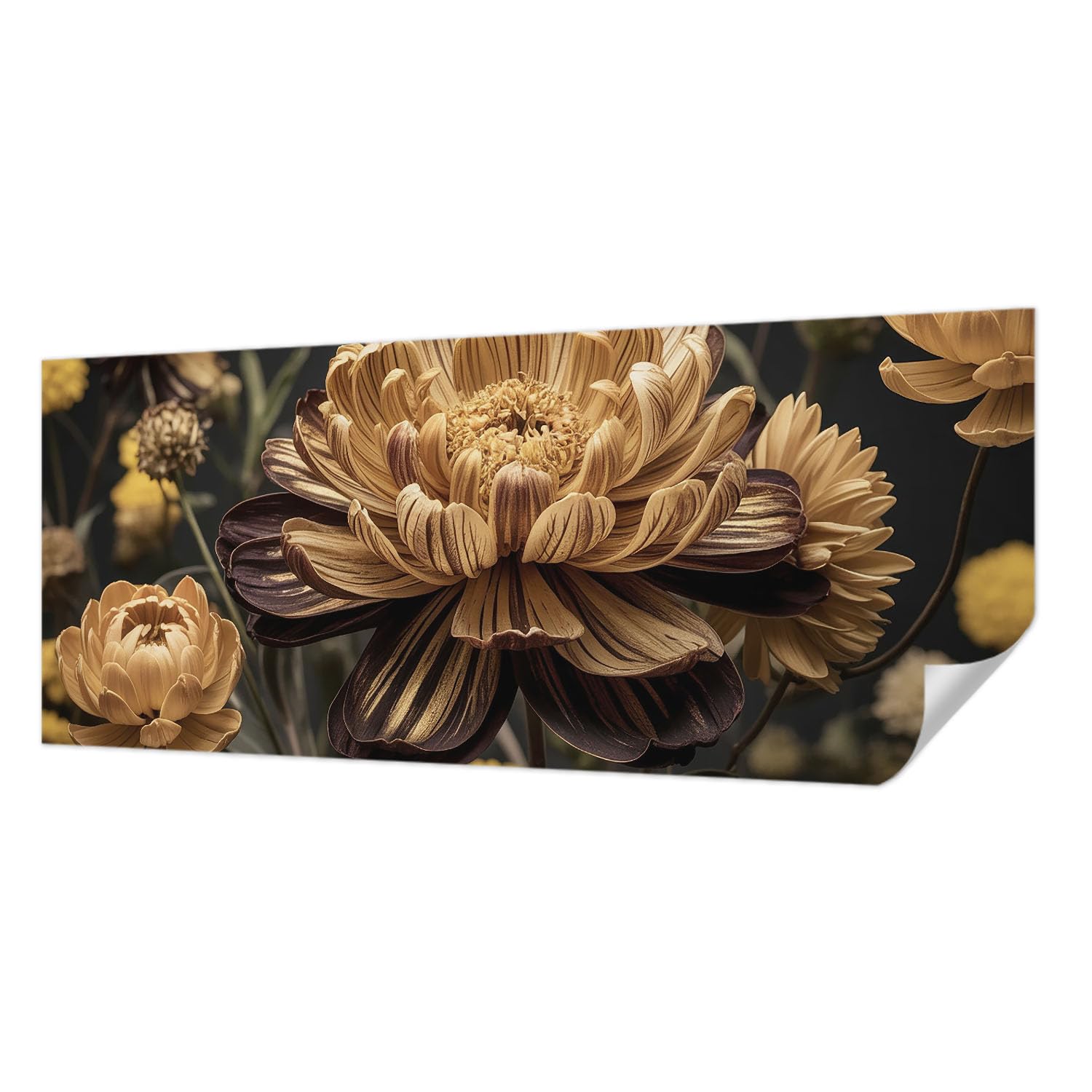 Papier peint panoramique haute qualité 250x104 cm au motif floral élégant