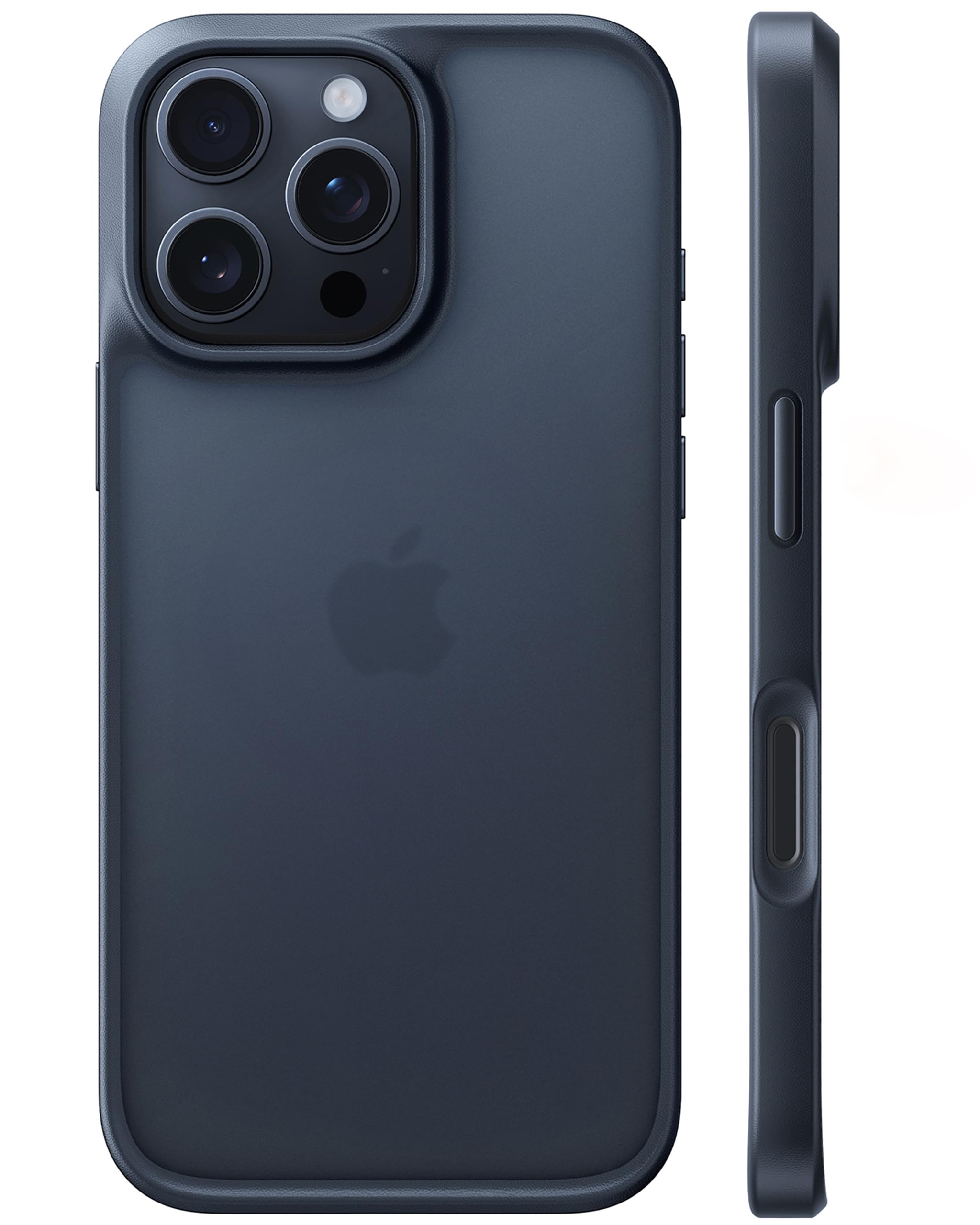 TORRAS Guardian für iPhone 16 Pro Max Hülle [TOP Militärstandard FallSchutz] Matt Rückseite Handyhülle iPhone 16 Pro Max Case Kratzfest Stoßfest Samtweiche Haptik Schutzhülle mit DIY Knöpfe Schwarz