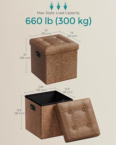Miniatura 25 de SONGMICS MAZIE Collection - Banco otomano de almacenamiento de 30 pulgadas con tapa abatible, reposapiés de almacenamiento, carga de 660 libras,