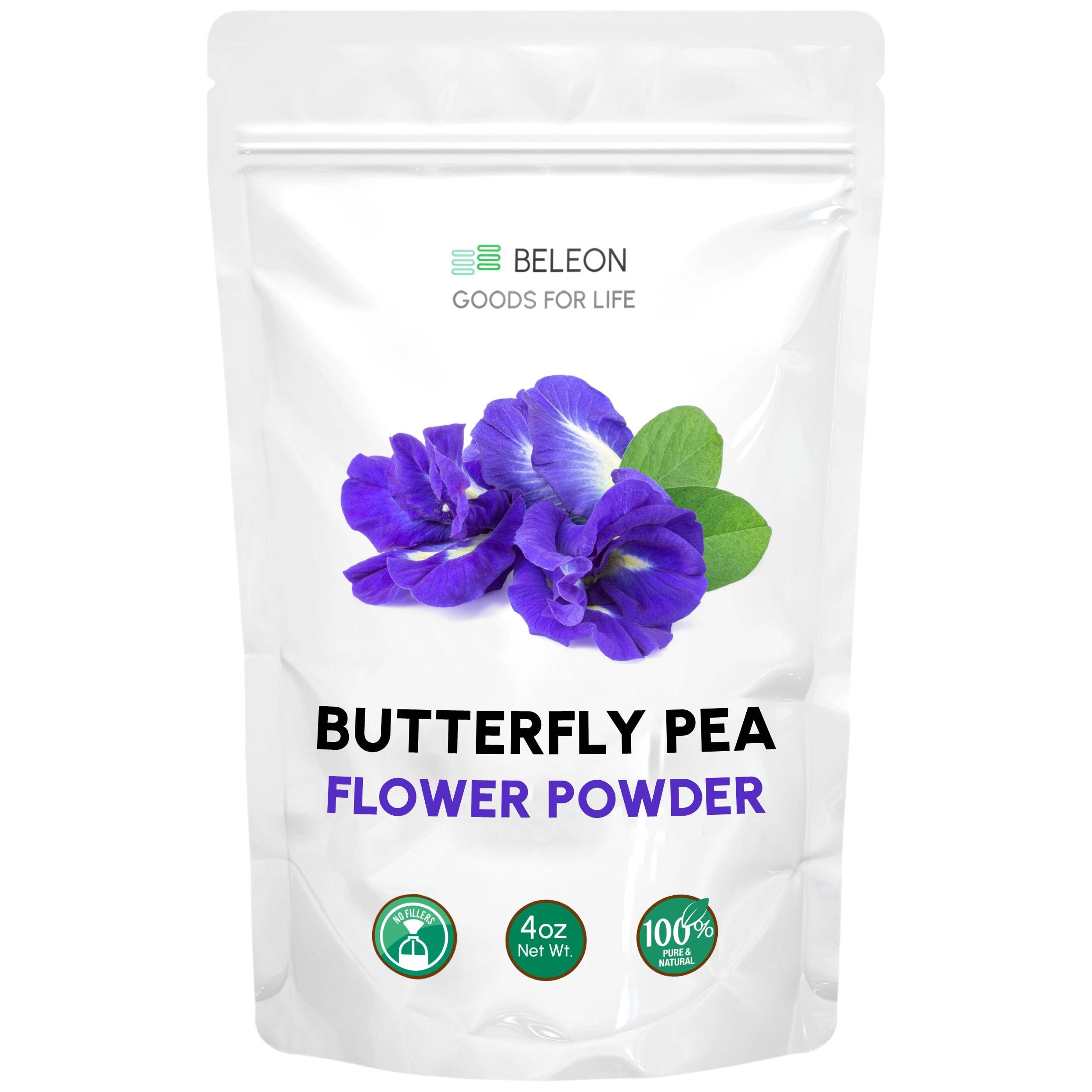 Butterfly Pea Flower Powder 4 oz - Blue Matcha Tea Food Coloring Natural Blue Source for Tea Smoothies
