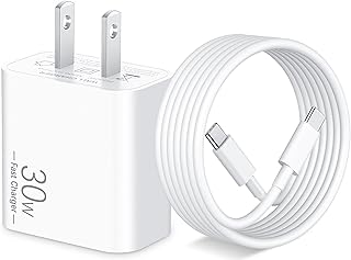 30W USB C Fast Charger for iPhone 15/15 Pro Max/Plus, Google Pixel 7/6/Pro/5/4/3/XL, iPad Pro 11/12.9 inch, iPad Air 4th/5th, iPad 10th, Samsung, 30 Watt PD USB C Charger Block and 6FT USB-C Cable