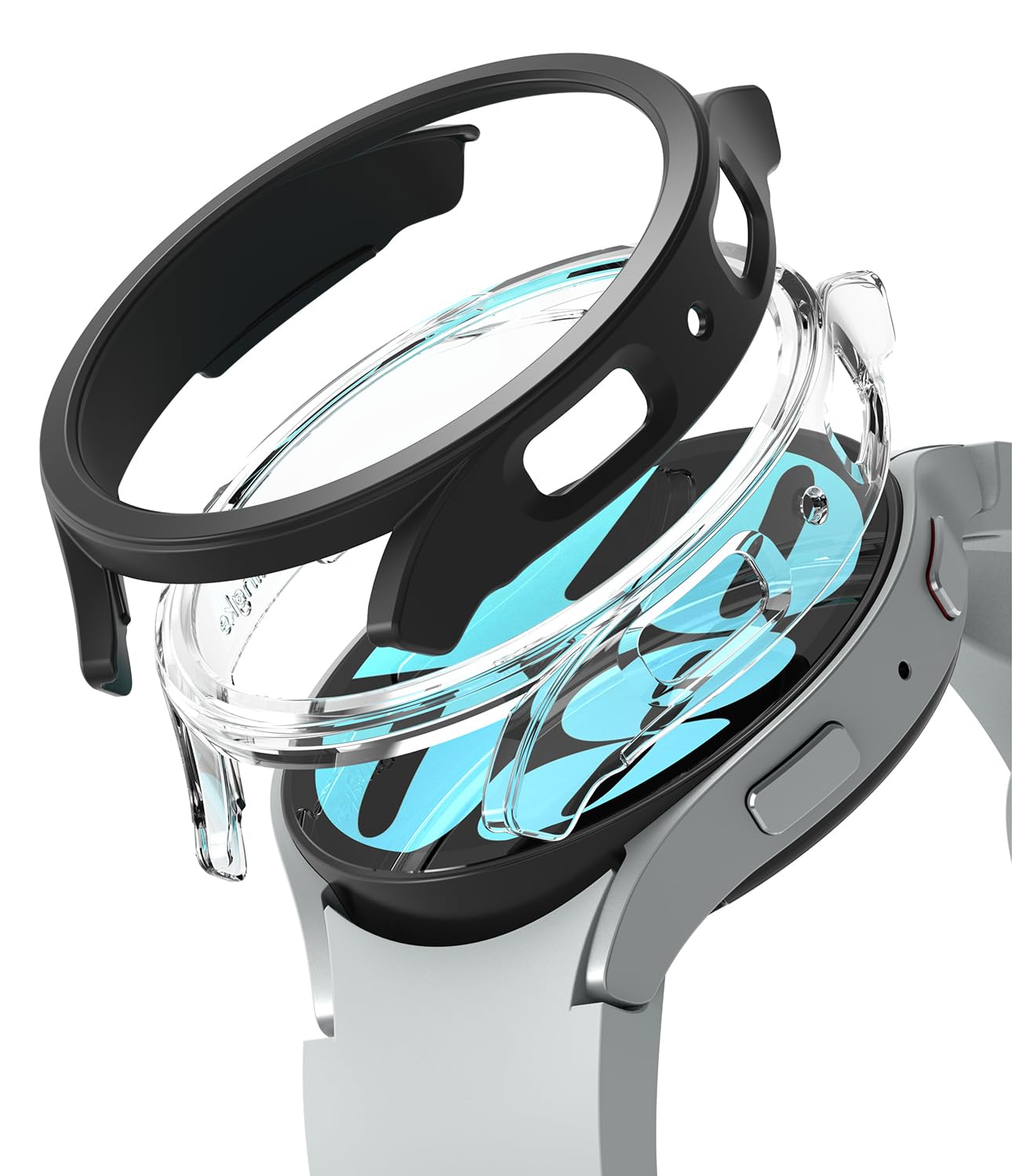 Ringke Slim [2 Pack / 40mm] Compatible with Samsung Galaxy Watch 6 Case, [Frame Only] Anti-Yellowing Scratch Resistant Lightweight Hard PC Protection Cover - Clear & Matte Black