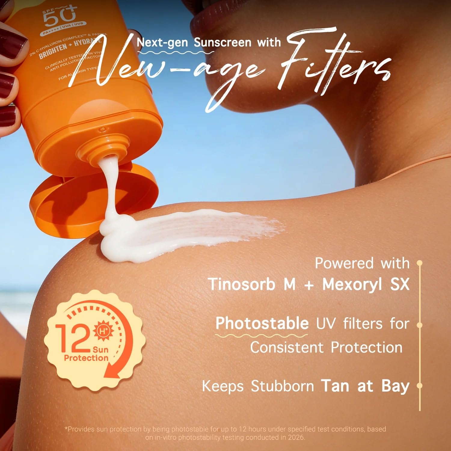 Aqualogica Glow+ Dewy Gel Sunscreen - 80 g x 2 | SPF 50+ PA++++ | In-Vivo Tested | New-age Filters | 12-Hour* Sun Protection | Tan Protection | For Bright & Hydrated Skin | Fragrance-Free & No White Cast | C-Hyaluron Complex™ & Papaya | Broad Spectrum UVA/B & Blue Light Protection | Lightweight | For Men & Women 3